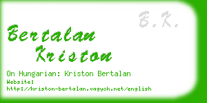 bertalan kriston business card